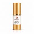 Bellanova eye serum bottle with gold cap and label on a white background